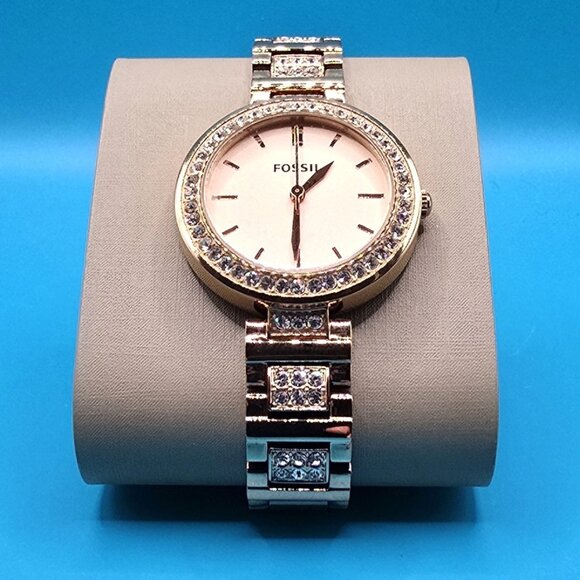 Woman's ROSE GOLD FOSSIL WATCH - NEW BATTERY - RARE SBT-1491 - Picture 2 of 6